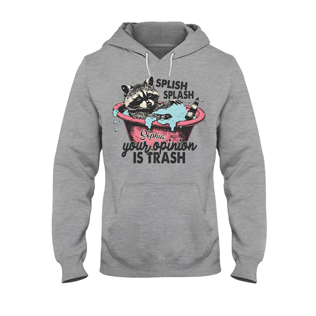 Splash Splash Deine Meinung ist Müll - Personalisiertes Waschbär-T-Shirt und Hoodie