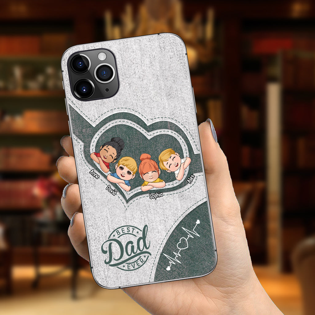 Dad's Heart Best Dad Ever - Personalized Father Phone Case