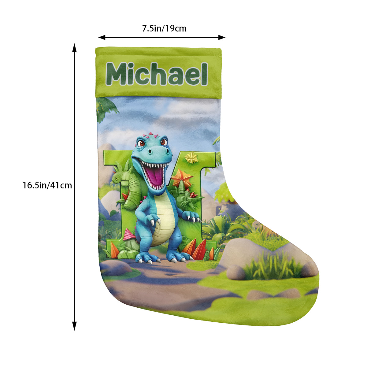 Dinosaur Alphabet - Personalized Kid Christmas Stockings