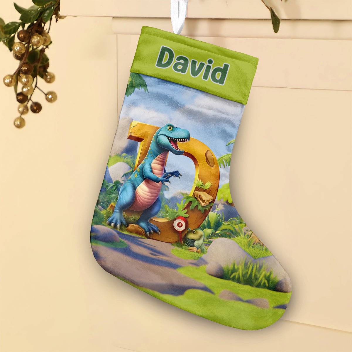 Dinosaur Alphabet - Personalized Kid Christmas Stockings