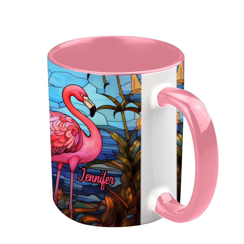 Personalisierte Tasse mit Flamingo-Motiv – Liebe Flamingos!