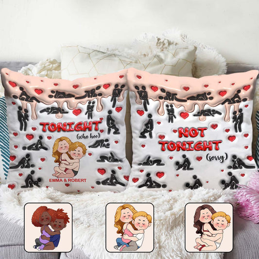 Tonight Who Hoo - Personalized Couple Throw Pillow