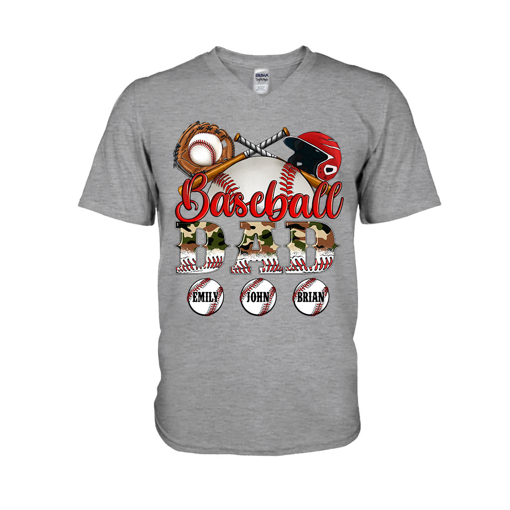 Best Baseball Dad Ever Camouflage - Personalized Father T-shirt And Hoodie