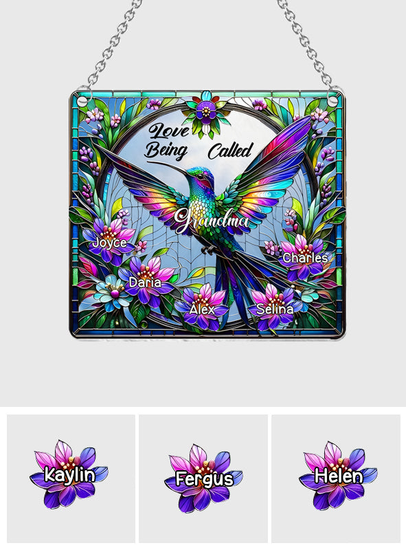 J'adore être appelée Mamie Colibri - Attrape-soleil personnalisé à suspendre à la fenêtre « Mamie » 