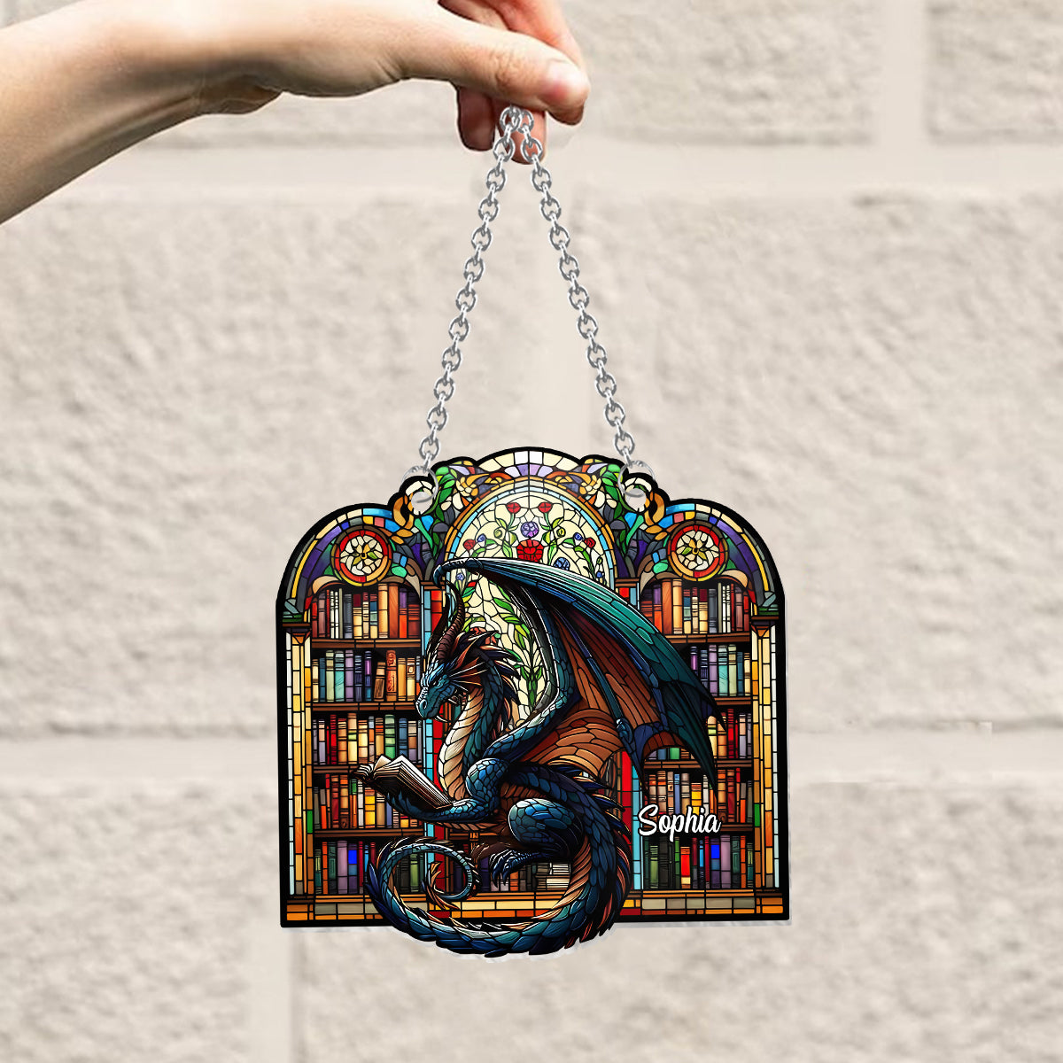 Fiction Reader - Personalized Book Window Hanging Suncatcher Ornament