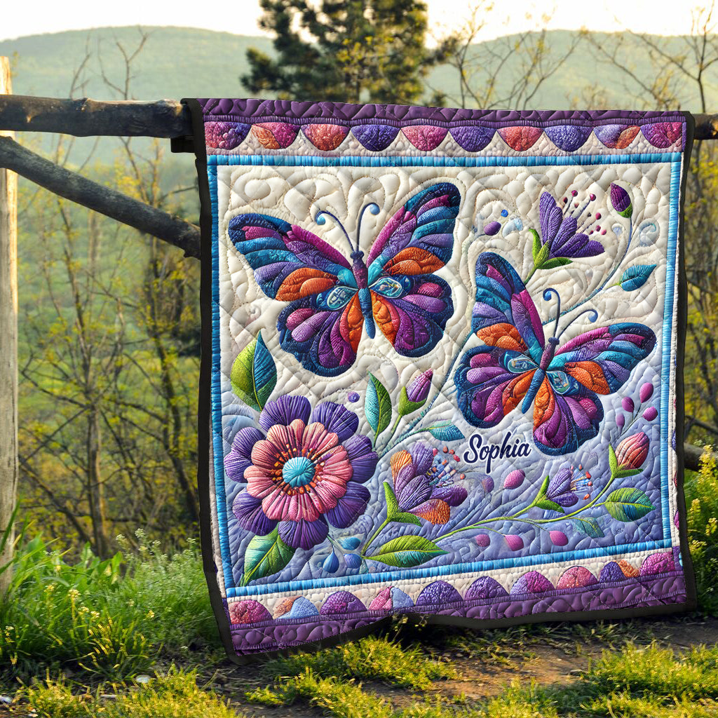 Beautiful Butterfly - Personalized Butterfly Quilt