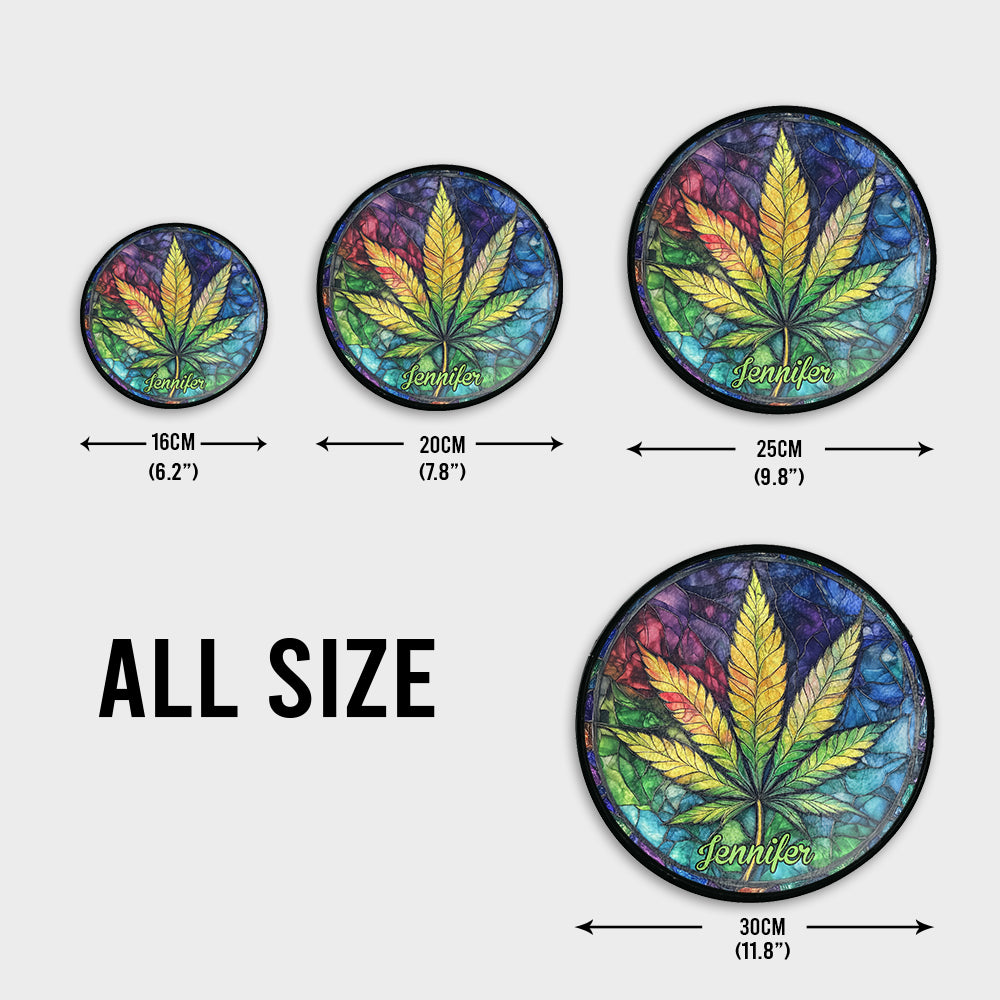 Attrape-soleil en vitrail coloré sur le thème du cannabis - Personnalisé