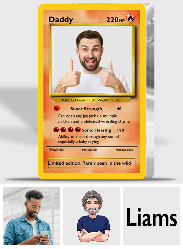 Poke Dad Best Dad Ever - Personalized Monster Trainer Custom Shaped Acrylic Plaque