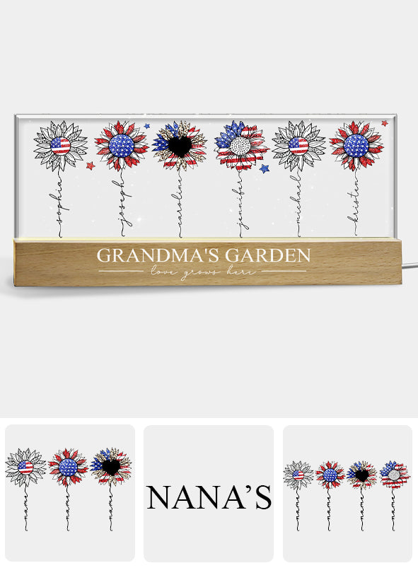 Grandma's Garden - Personalized Grandma Custom LED Night Light