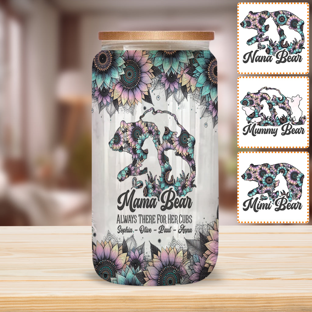 Mama Bear Always There For Her Cubs - Personalized Mother Can Glass