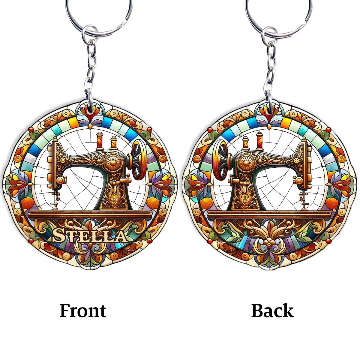 Colorful Sewing Machine - Personalized Sewing Keychain