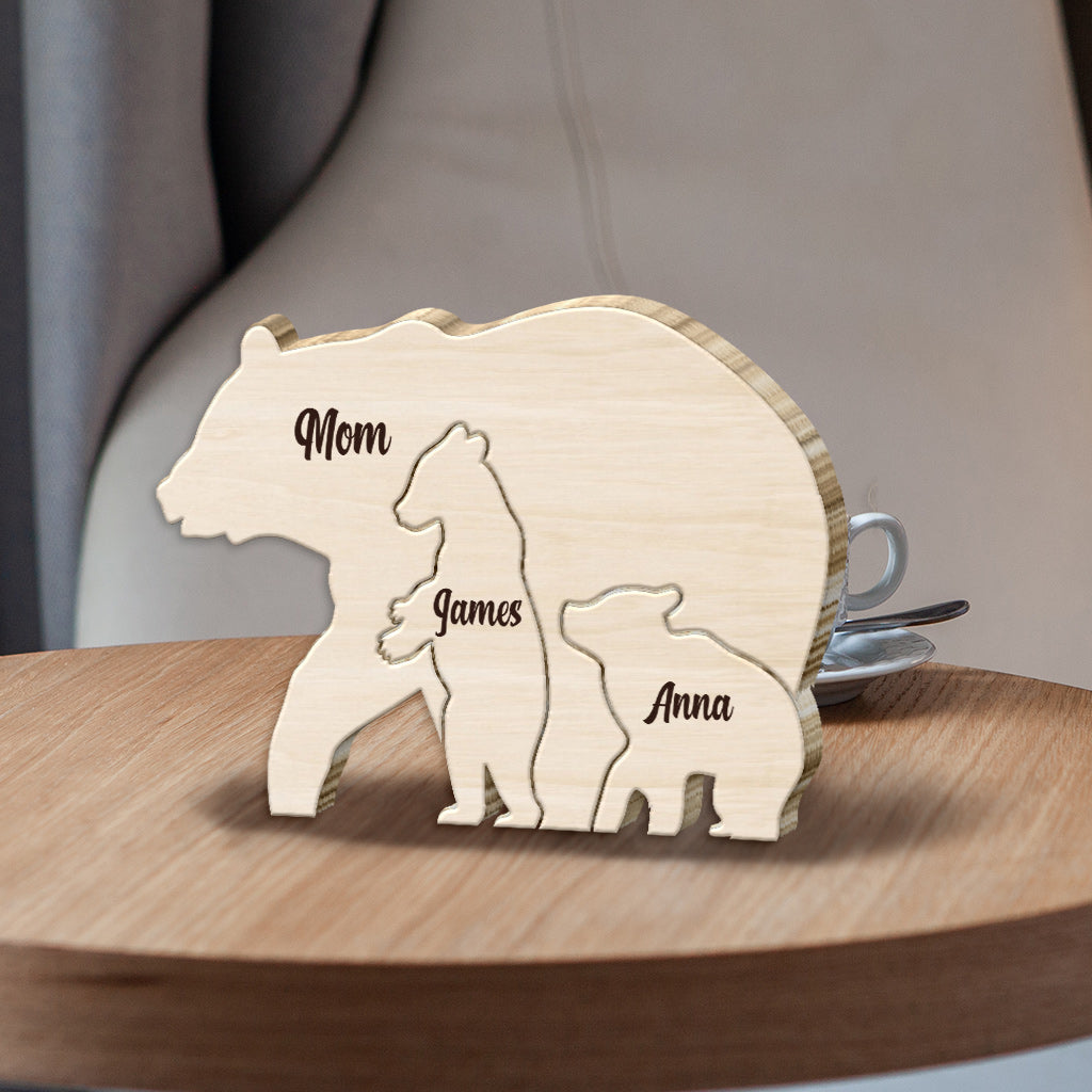 Mama Bear - Personalized Mother Shaped Wooden Puzzle