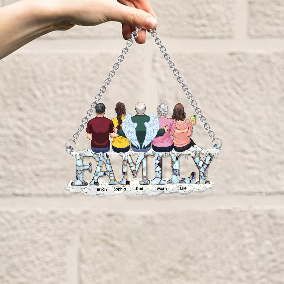 Family Christmas - Personalized Family Window Hanging Suncatcher Ornament