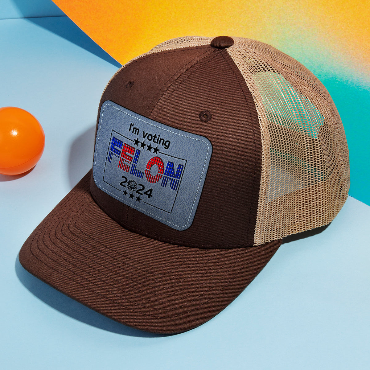 I'm Voting Felon - Personalized Leather Patch Hat