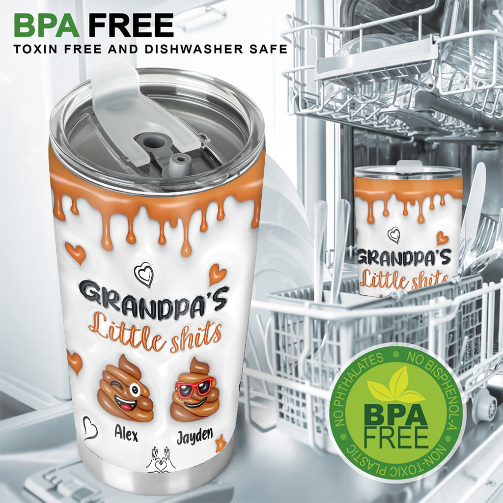 Grandpa's Little Shit - Personalized Grandpa Tumbler