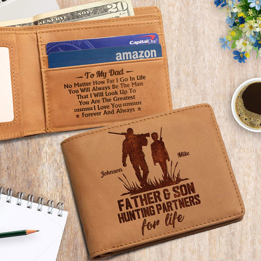 To My Dad - Personalized Father Leather Wallet