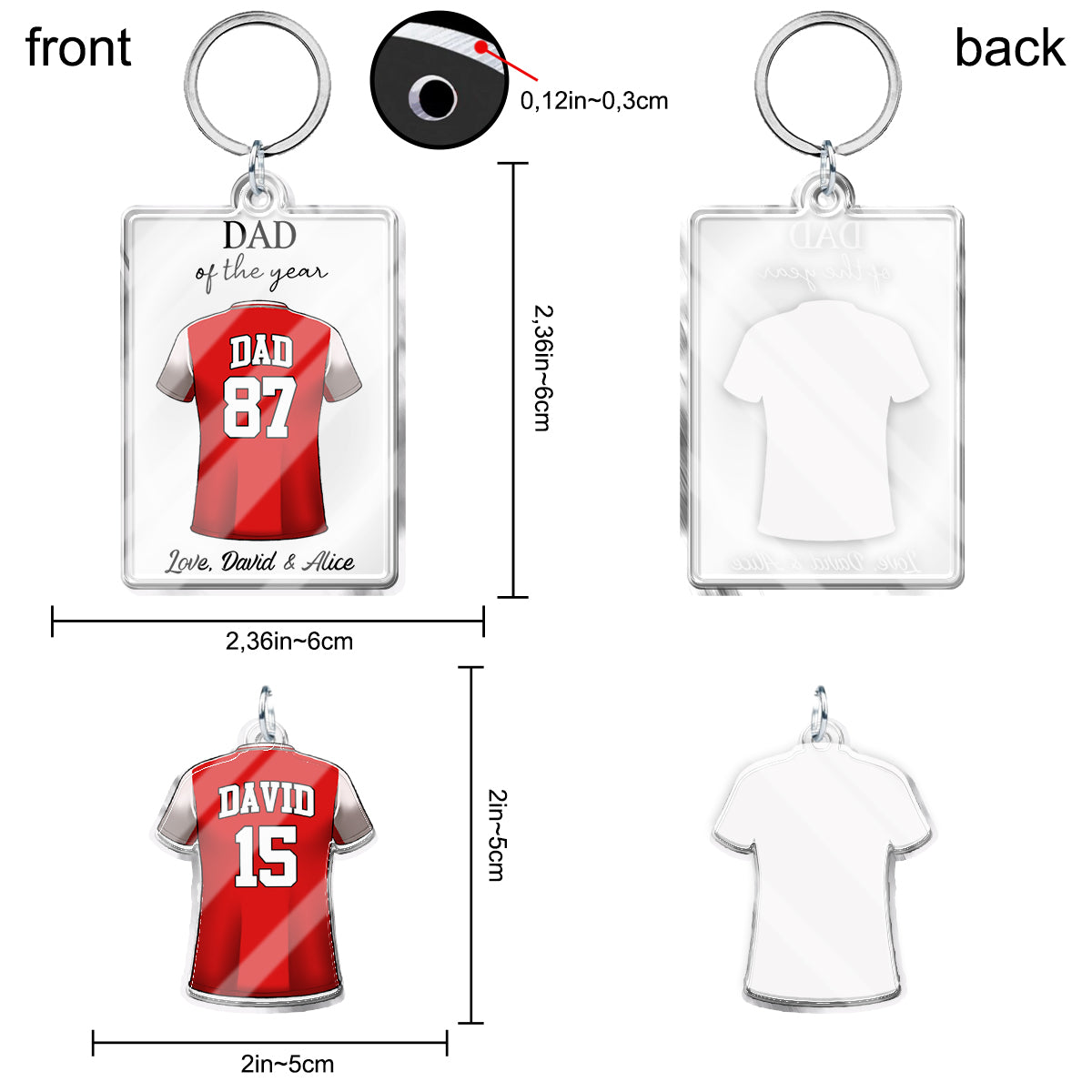 Best Dad Ever - Personalized Father Keychain with Charms