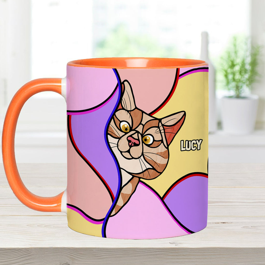 Peeking Cats - Personalized Cat Accent Mug