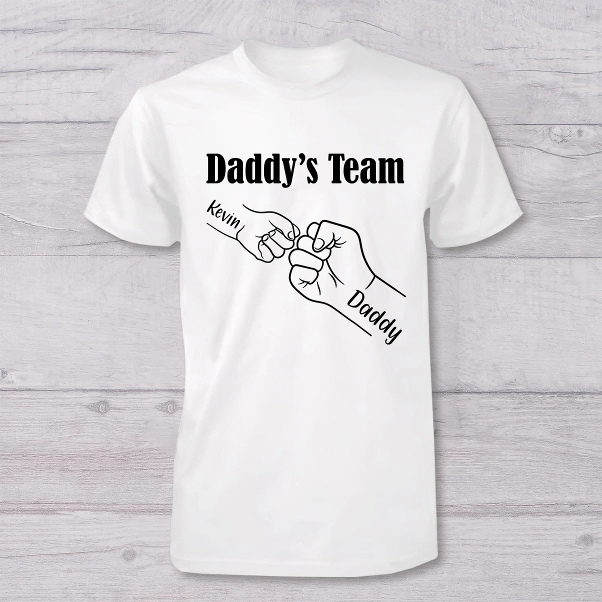 Daddy And Me Daddy's Team - Personalized Father T-shirt And Baby Onesie