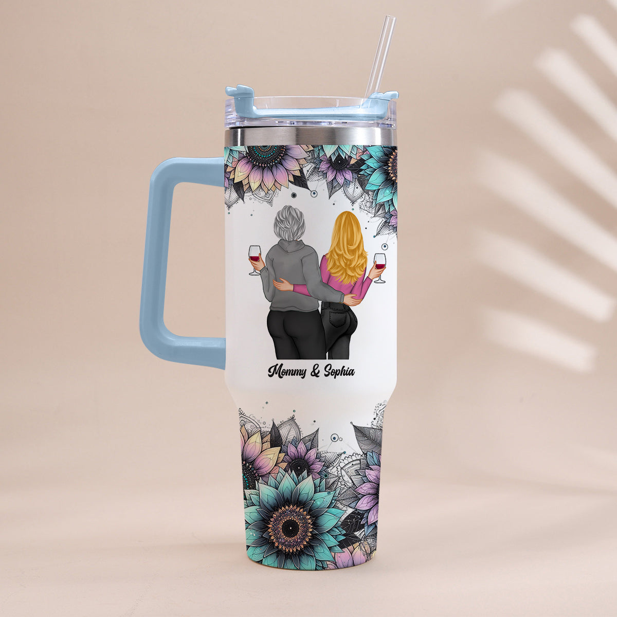 Mama Bear - Personalized Mother Tumbler With Handle