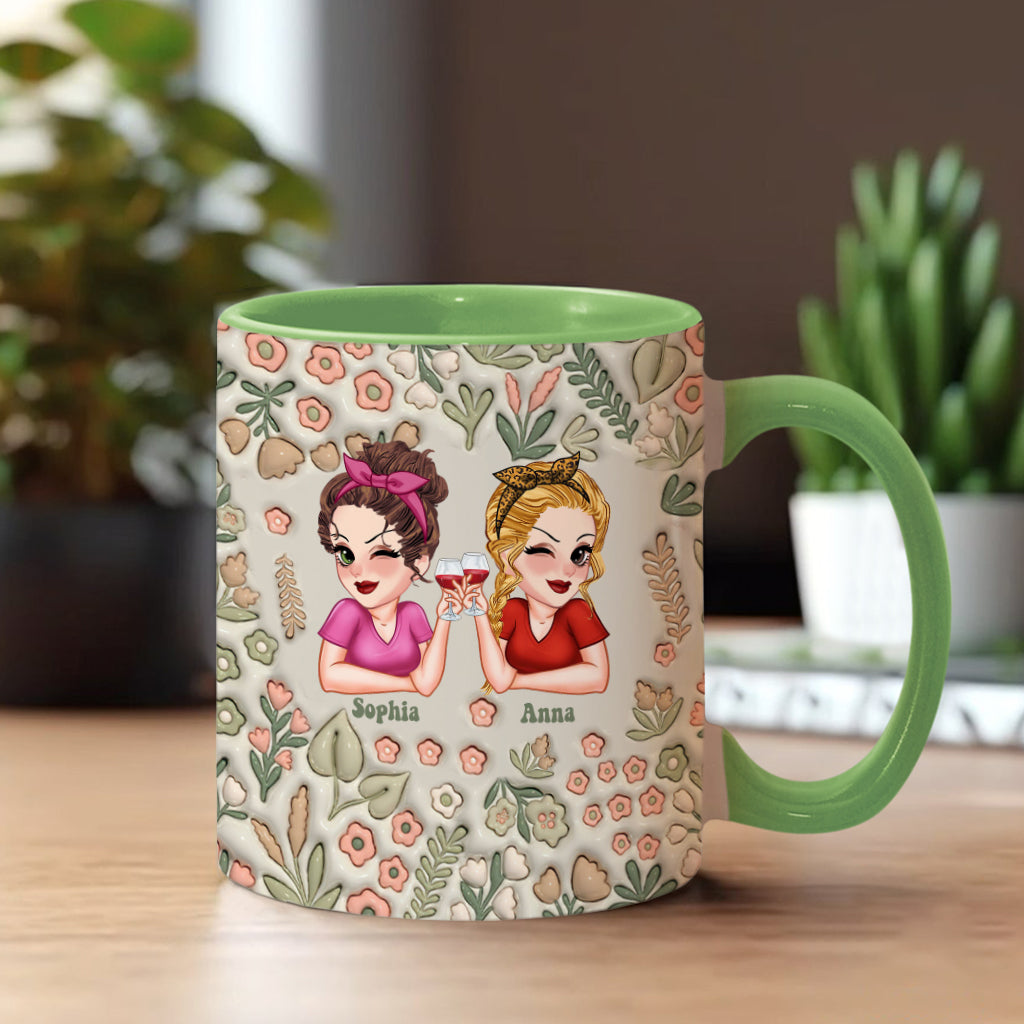 Meilleures amies pour toujours - Mug personnalisé Bestie Forever Floral