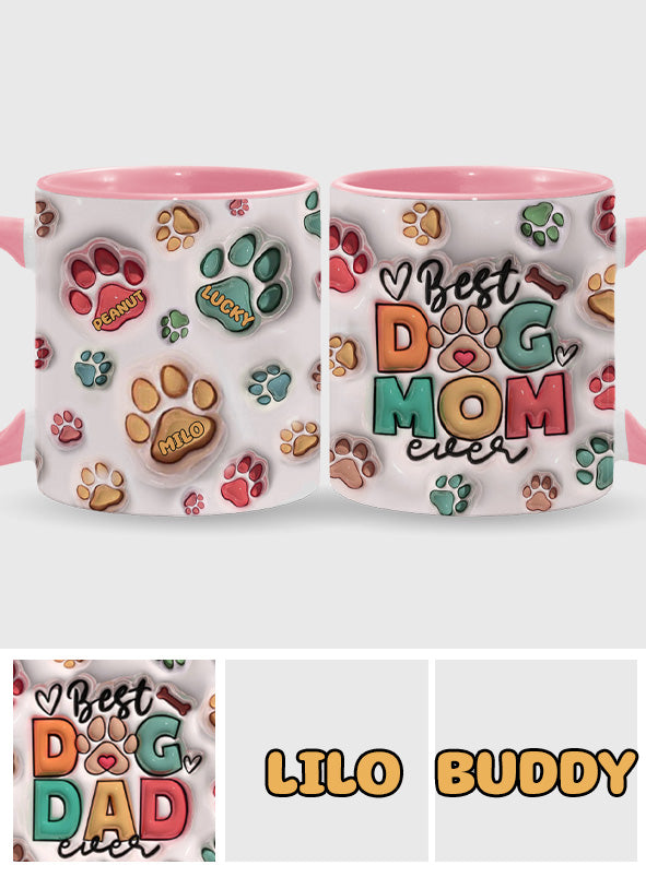Die beste Hundemama, der beste Hundepapa, die beste Katzenmama, der beste Katzenpapa aller Zeiten – personalisierte Tasse mit Hundemotiv