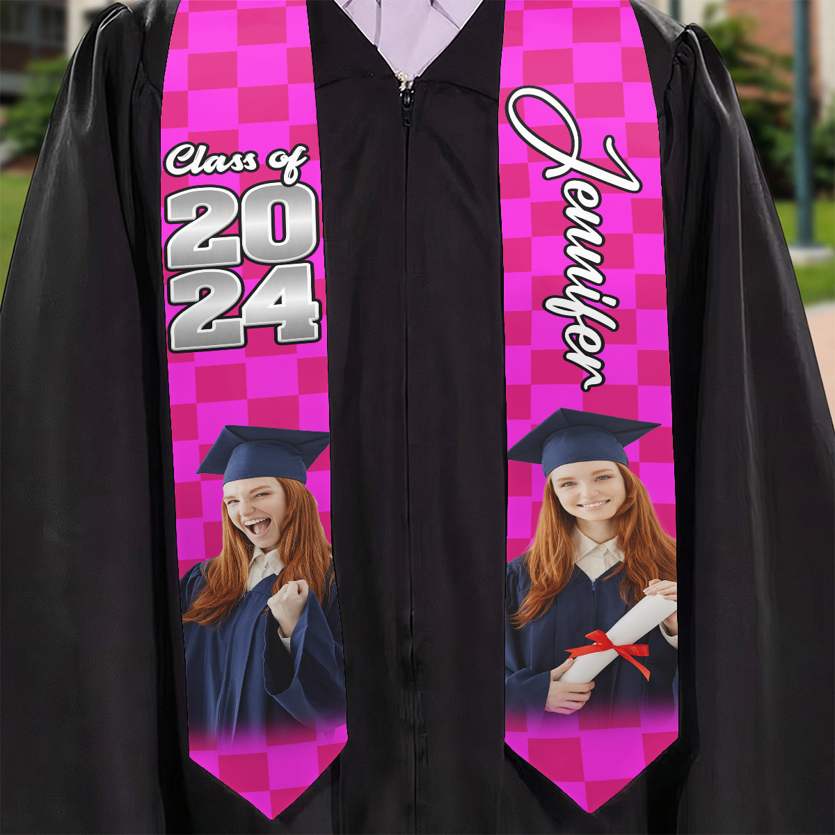 Photo Custom Graduation Stole Sash - Personalized Graduation Graduation Stole