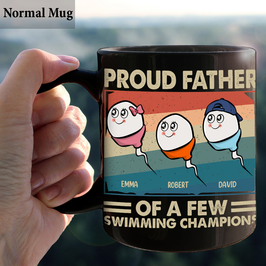 Proud Father Mother Of A Few Swimming Champions - Personalized Father Mug