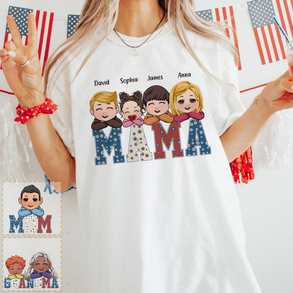 American Mama Any Title Vintage Retro Style - Personalized Mother T-shirt And Hoodie
