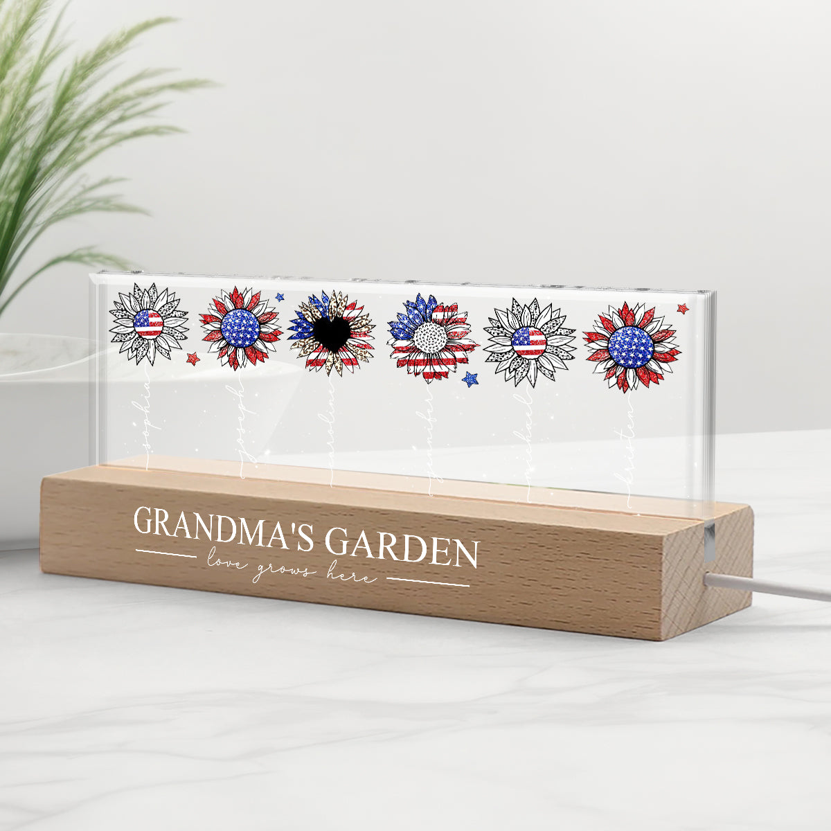 Grandma's Garden - Personalized Grandma Custom LED Night Light