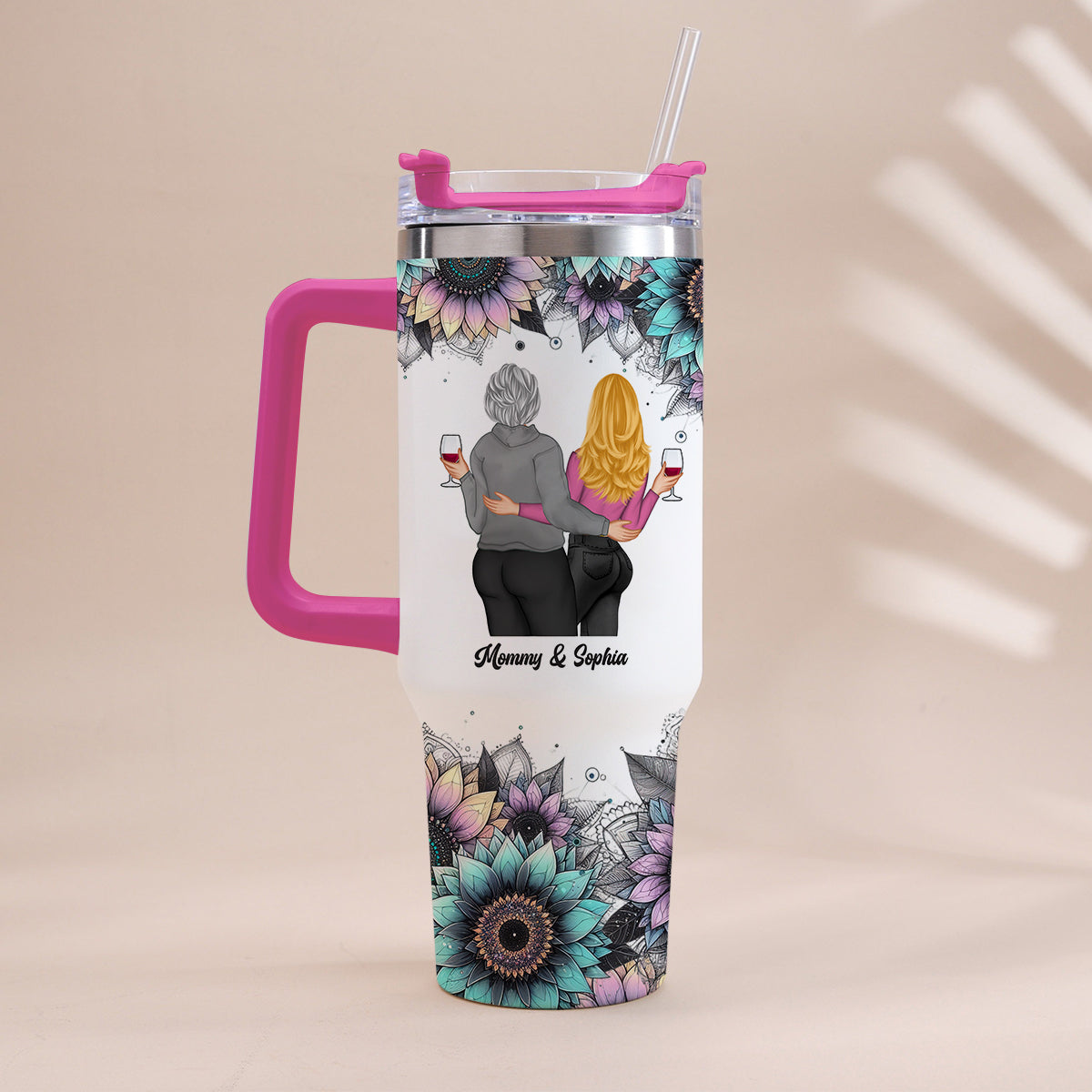 Mama Bear - Personalized Mother Tumbler With Handle
