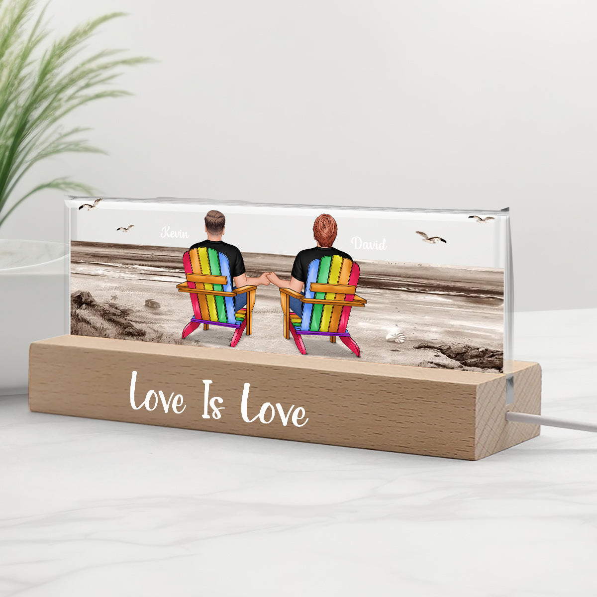 L'amour est l'amour - Veilleuse LED personnalisée pour le soutien à la communauté LGBT