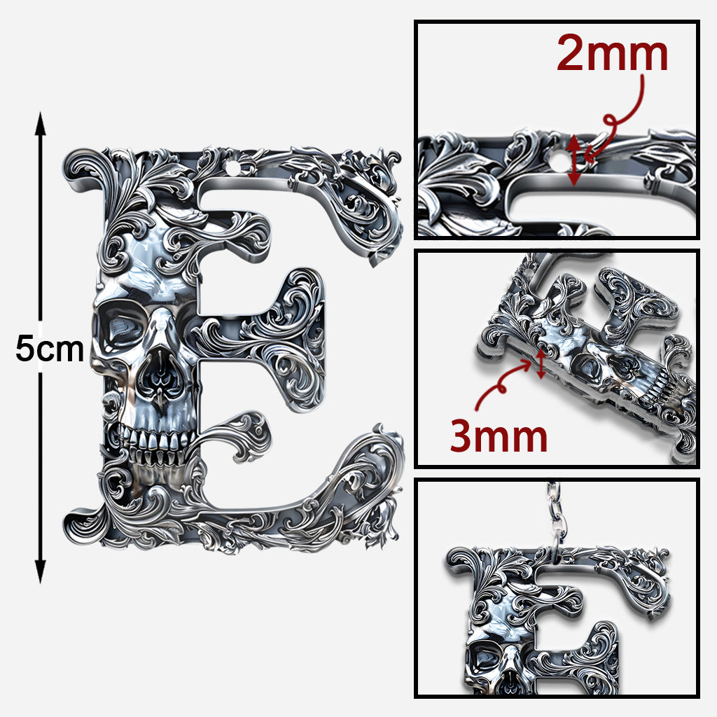 Skull Alphabet - Personalized Skull Keychain