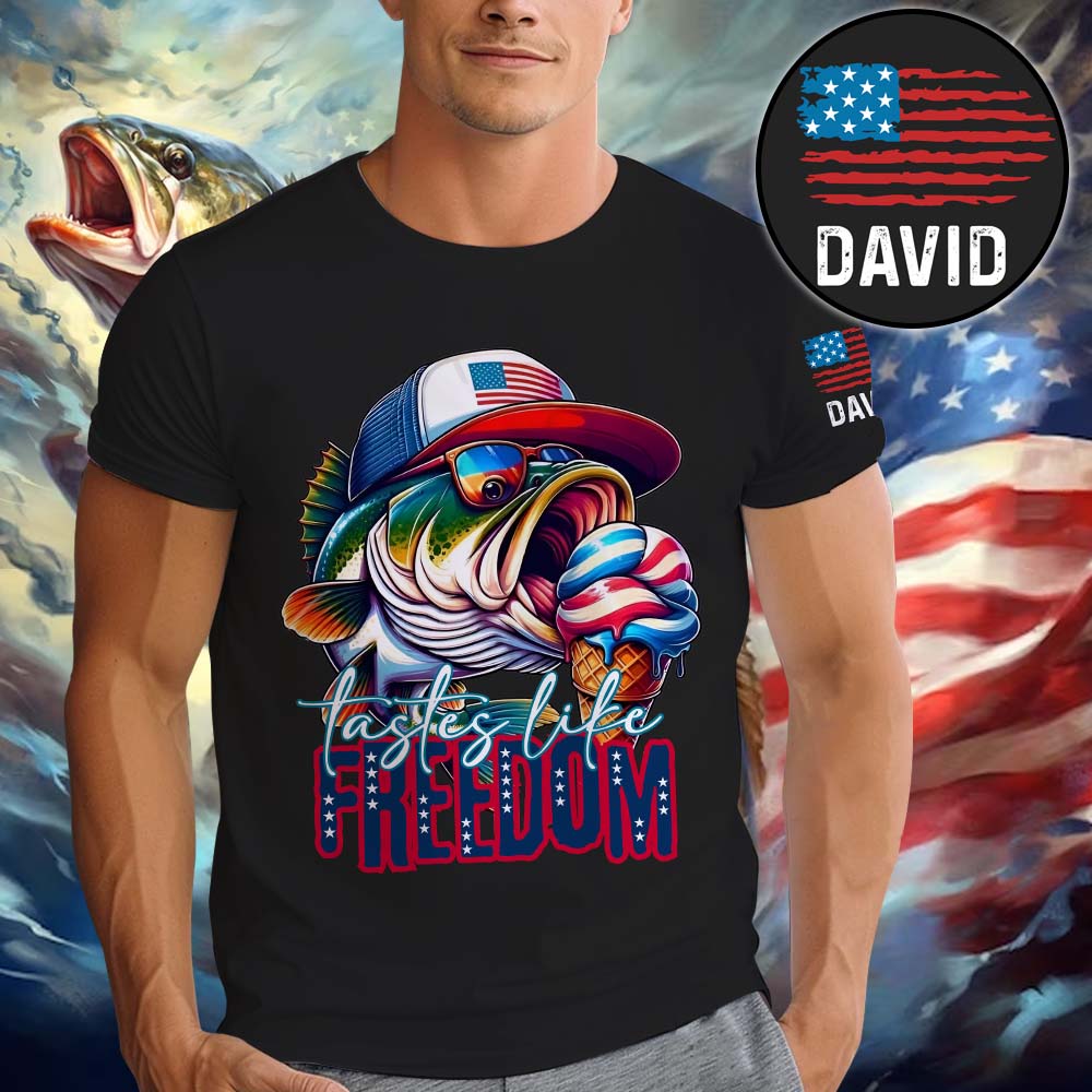 Taste Of Freedom - Personalized Fishing All Over Shirt