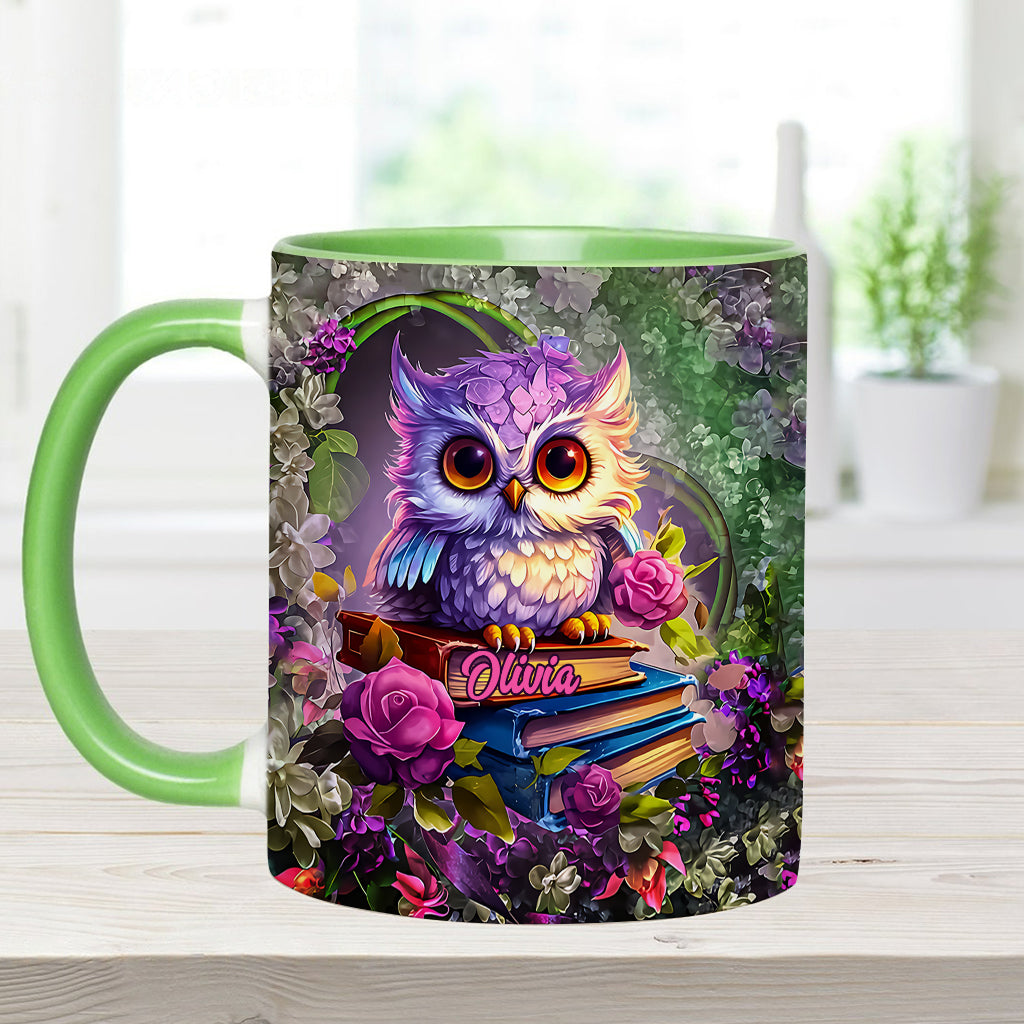 Beautiful Owl Book Lovers - Personalized Book Accent Mug