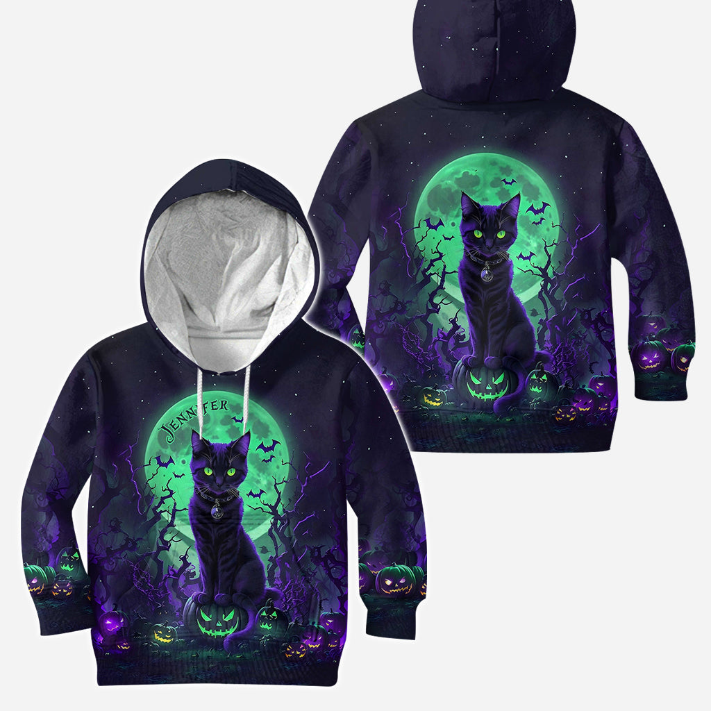 Mysterious Black Cat - Personalized Black Cat Hoodie and Leggings