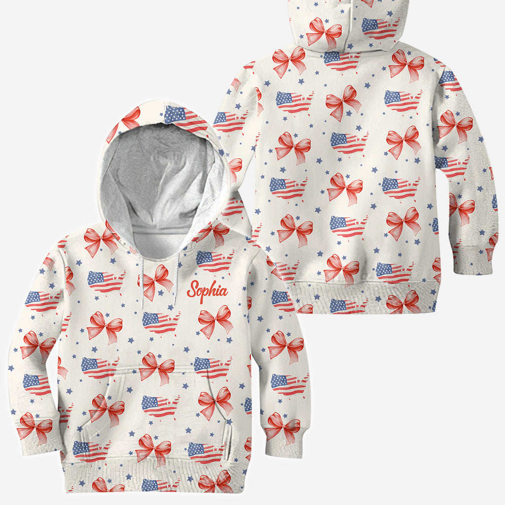 Coquette American Girl - Personalisiertes T-Shirt zum Unabhängigkeitstag/4. Juli