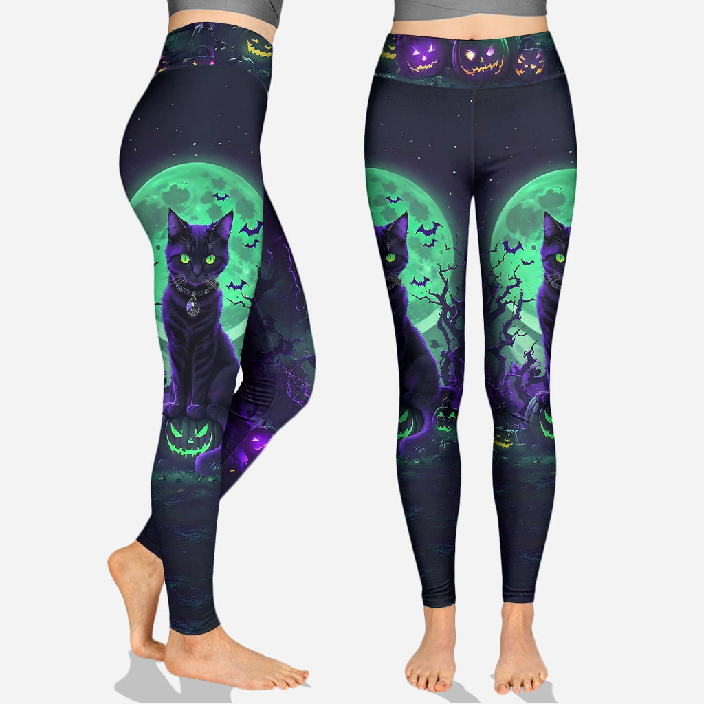 Mysterious Black Cat - Personalized Black Cat Hoodie and Leggings