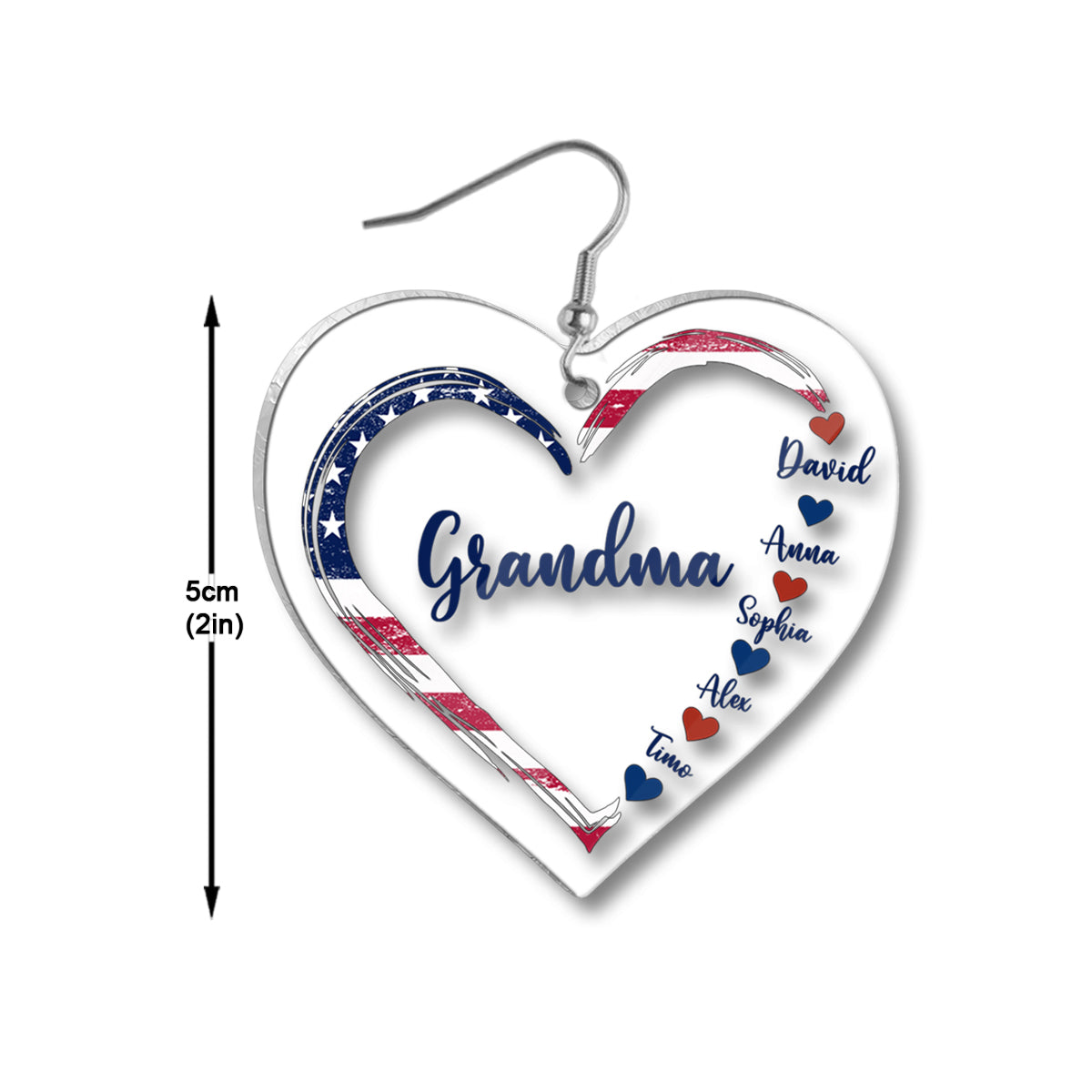 First Mom Now Grandma - Personalized Grandma Transparent Earrings