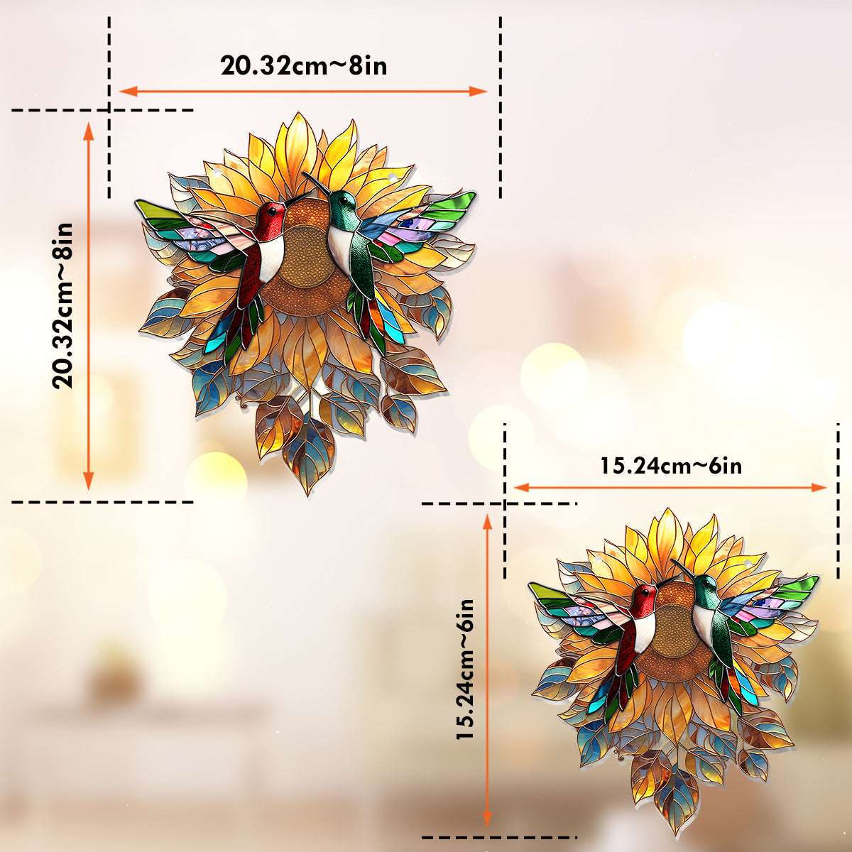 Wunderschöne Kolibris im Sonnenschein – Kolibri-Fensterhänger-Sonnenfänger-Ornament