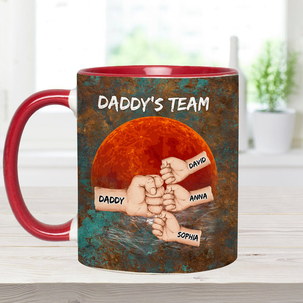 Daddy's Team - Personalized Father Accent Mug