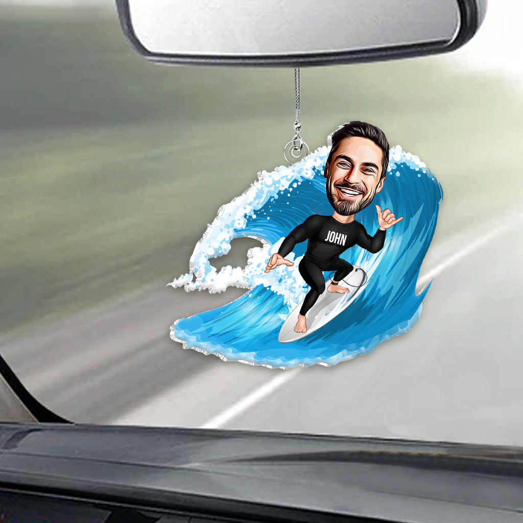 Tout peut vous tuer, alors choisissez quelque chose d'amusant ! - Ornement de voiture personnalisé en forme de surf