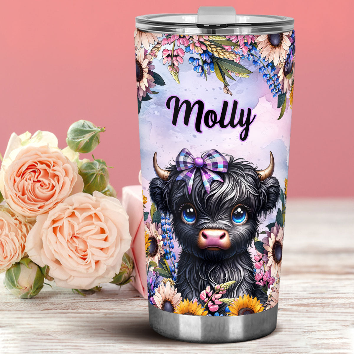 Cute Little Highland Cow - Personalized Tumbler