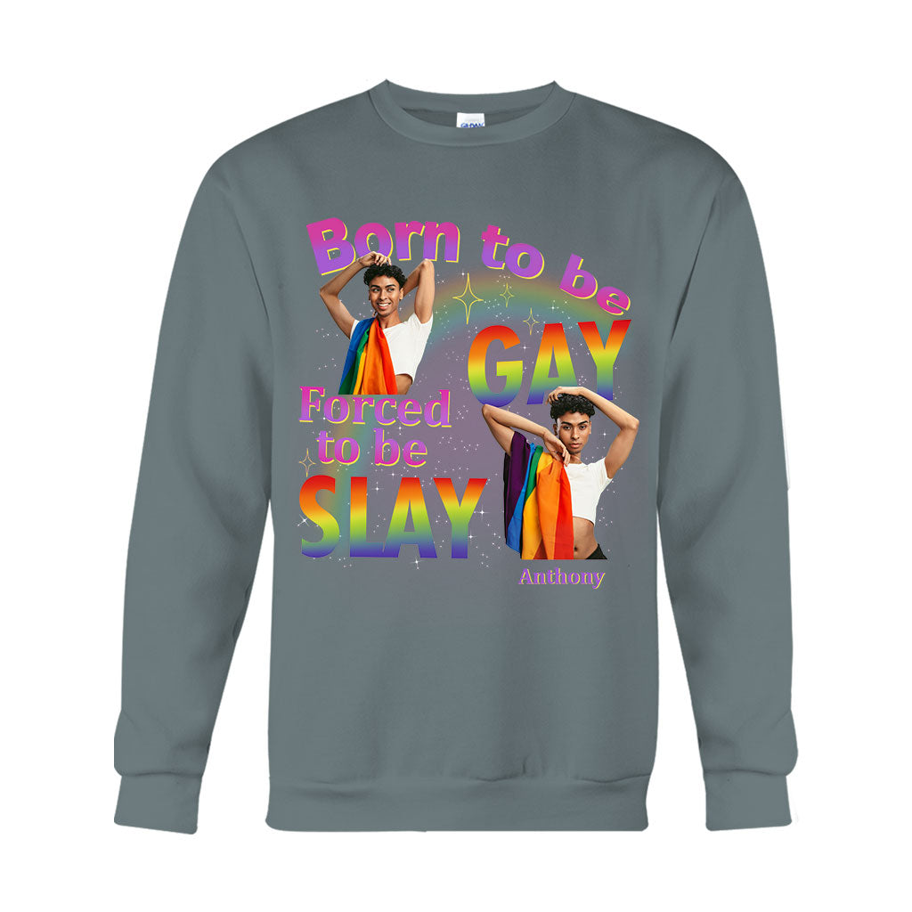Geboren, um schwul zu sein, ist man gezwungen, zu glänzen – Personalisiertes LGBT-Unterstützungs-T-Shirt und Hoodie
