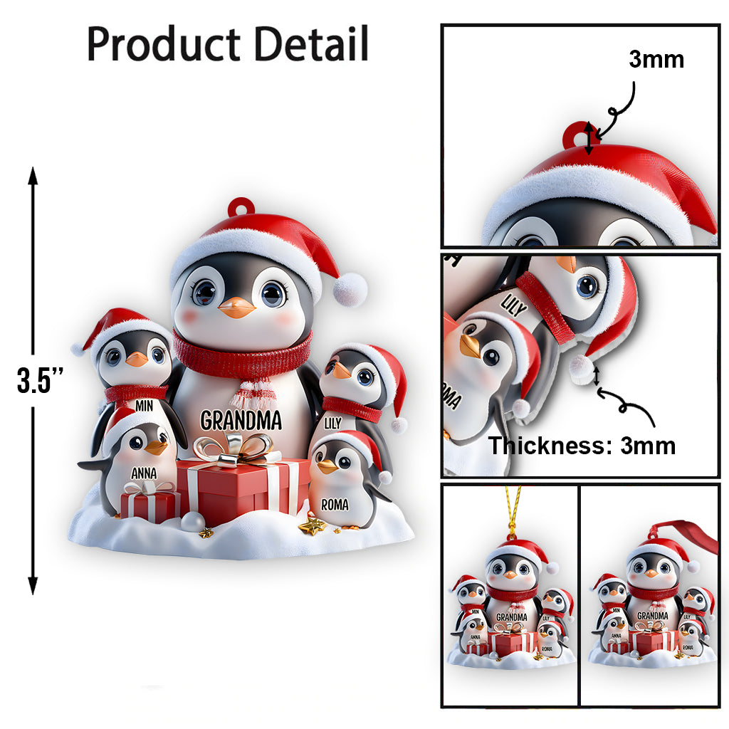 Any Title Cute Penguin Ornament - Personalized Grandma Ornament