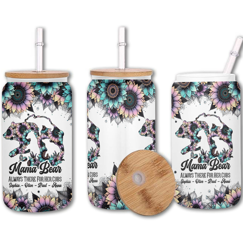 Mama Bear Always There For Her Cubs - Personalized Mother Can Glass
