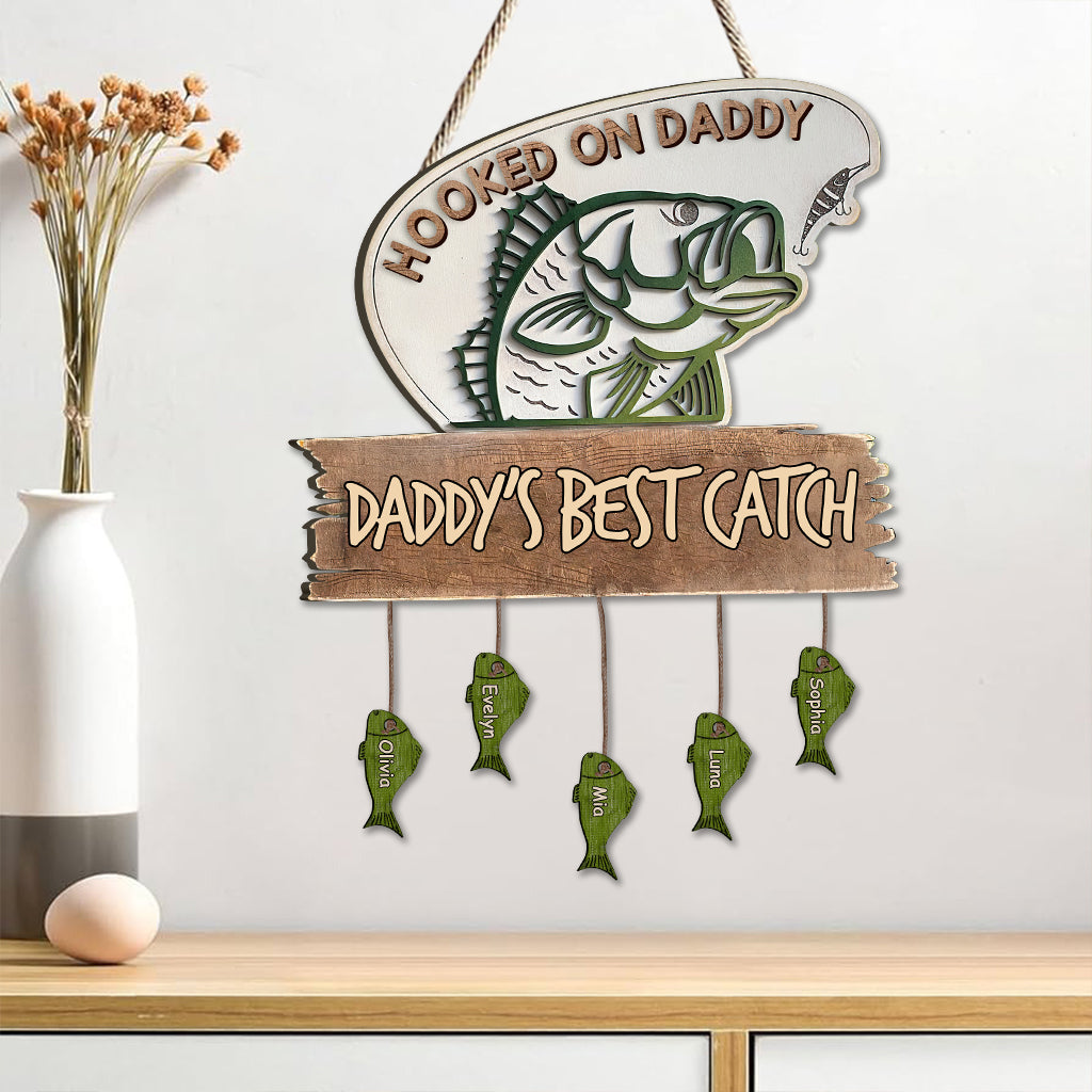Daddy's Best Catch - Personalized Father Pallet Wood Sign
