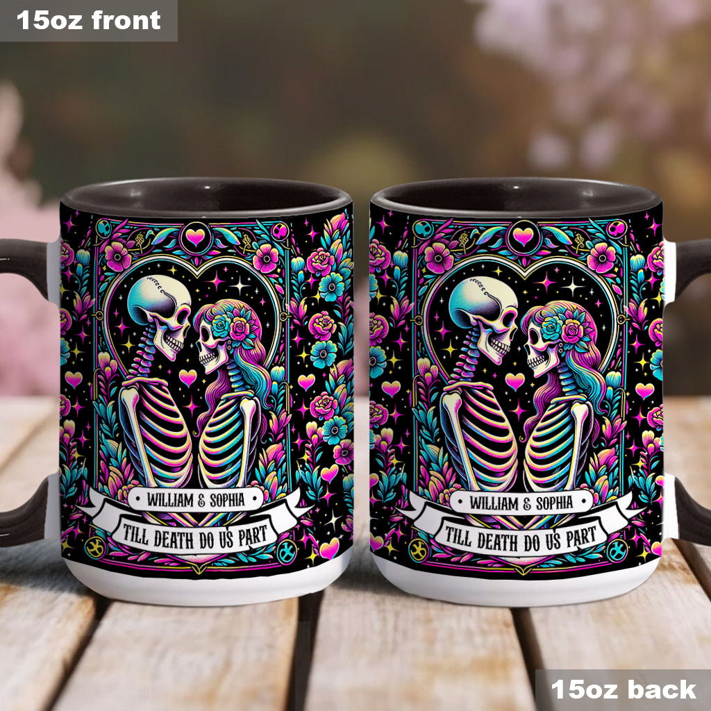 Till Death Do Us Apart - Personalized Skull Accent Mug