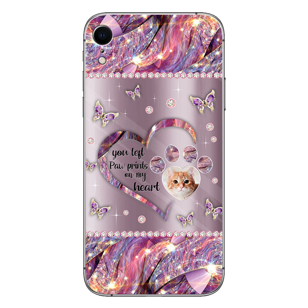 You Left Paw Prints In My Heart - Personalized Dog Phone Case