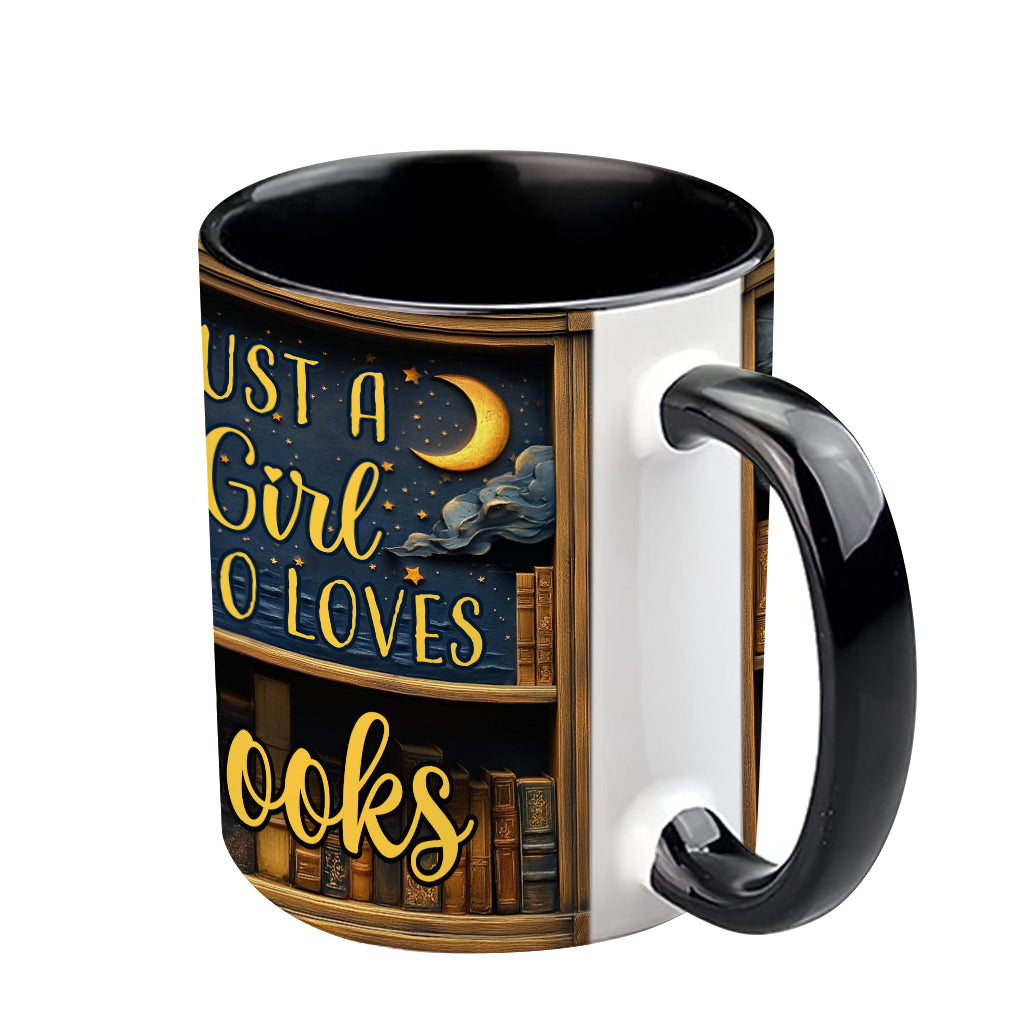 Just A Girl Who Loves Books - Personalized Book Accent Mug
